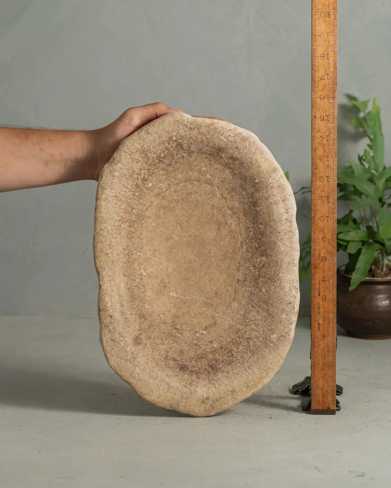 Vintage Carved Stone Tray Rustic Marble Dish Catch All Bowl Wabi Sabi Fruit bowl {F} (Free Shipping)