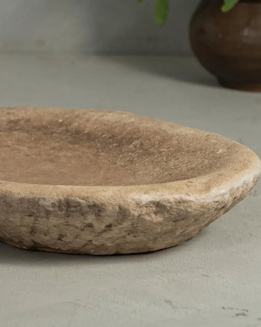 Vintage Carved Stone Tray Rustic Marble Dish Catch All Bowl Wabi Sabi Fruit bowl {F} (Free Shipping)